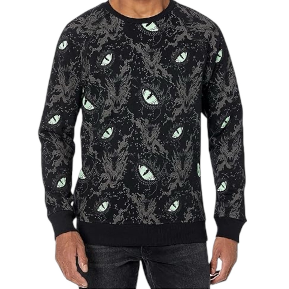 Heidi Klum x Disney Villains Maleficent Eyes Fleece Unisex Pullover Size Large